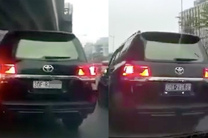 Công nghệ đổi biển trắng sang xanh, mua là có Chiếc xe Toyota Land Cruiser đổi từ biển trắng sang xanh. Ảnh cắt từ clip