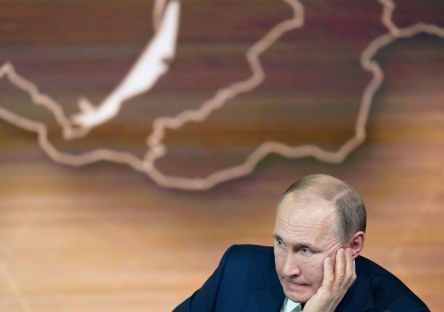 Ông Putin muốn thay đổi quy định Hiến pháp về nhiệm kì tối đa của Tổng thống Ông Putin trong cuộc họp báo chiều 19/12. Ảnh: Sputnik