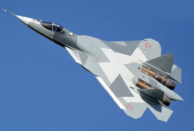 Tiêm kích Su-57 Nga rơi khi bay thử nghiệm Máy bay Su-57. Ảnh: topwar.ru