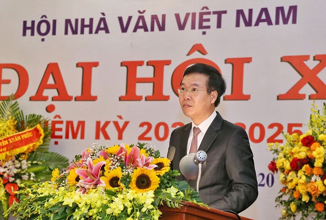 Toàn văn bài phát biểu của đồng chí Võ Văn Thưởng tại Đại hội Hội Nhà văn Việt Nam Đồng chí Võ Văn Thưởng phát biểu tại Đại hội.