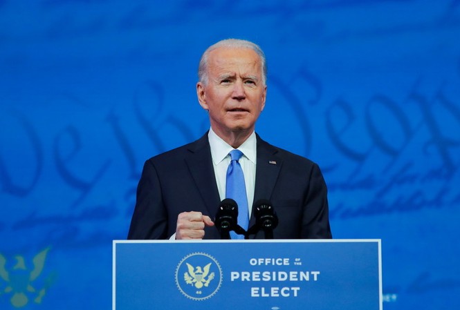 Ông Biden chỉ trích ông Trump sau khi cử tri đoàn xác nhận chiến thắng Ông Biden phát biểu ngày 14/12. Ảnh: Reuters