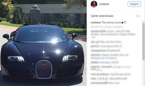 Mừng vô địch EURO, Ronaldo tự thưởng siêu xe Bugatti Ronaldo khoe siêu xe mới trên trang mạng cá nhân