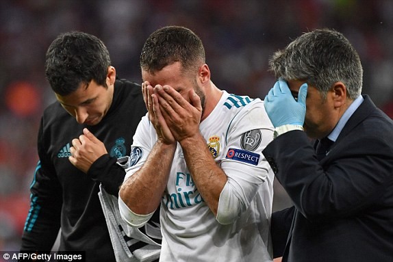 Real Madrid nhận tin dữ về chấn thương của Carvajal Dani Carvajal dính chấn thương nặng và đối mặt nguy cơ lỡ World Cup 2018.