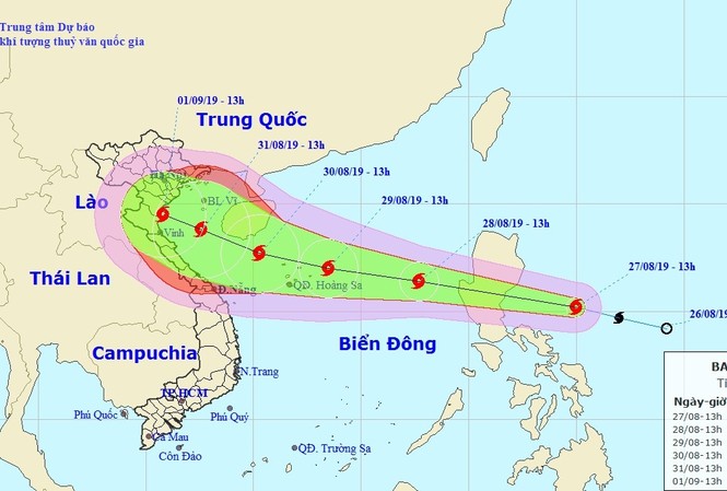 Khẩn cấp ứng phó với bão Podul sắp tiến vào biển Đông Dự báo bão Podul sẽ đi vào biển Đông vào sáng mai (28/8)