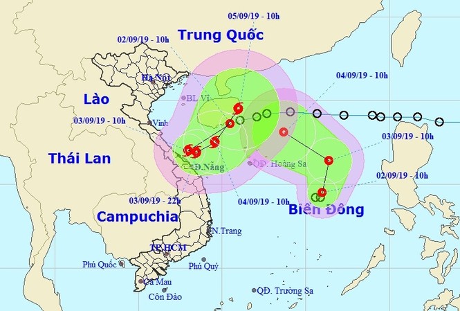 Khẩn cấp với ứng phó với 2 áp thấp nhiệt đới trên biển Đông Hướng đi của 2 áp thấp nhiệt đới trên biển Đông
