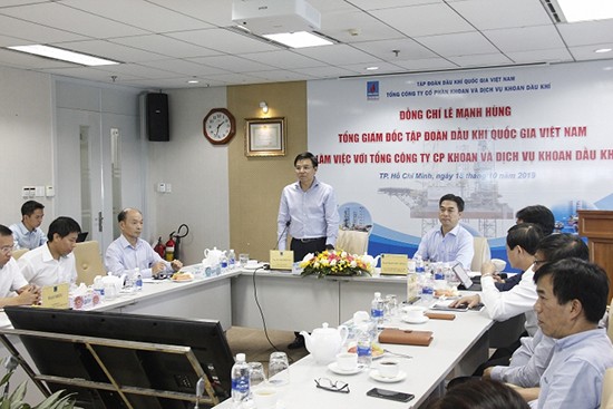 Tổng giám đốc PVN Lê Mạnh Hùng làm việc với PV Drilling Tổng giám đốc PVN Lê Mạnh Hùng làm việc với PV Drilling