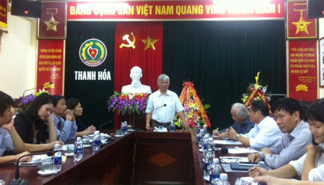 Đoàn kết- đồng đội và đổi mới Toàn cảnh họp báo thông báo Đại hội cựu TNXP Thanh Hóa sáng 6/11. Ảnh: Hoàng Lam.