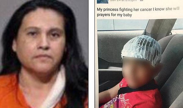 Mẹ cạo trọc đầu con gái, giả bị ung thư để xin tiền Juanita Garcia và con gái. Ảnh: Hidalgo County Sheriff's Office.
