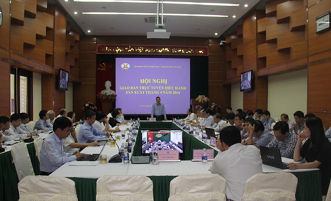TKV giao ban trực tuyến điều hành sản xuất Toàn cảnh hội nghị