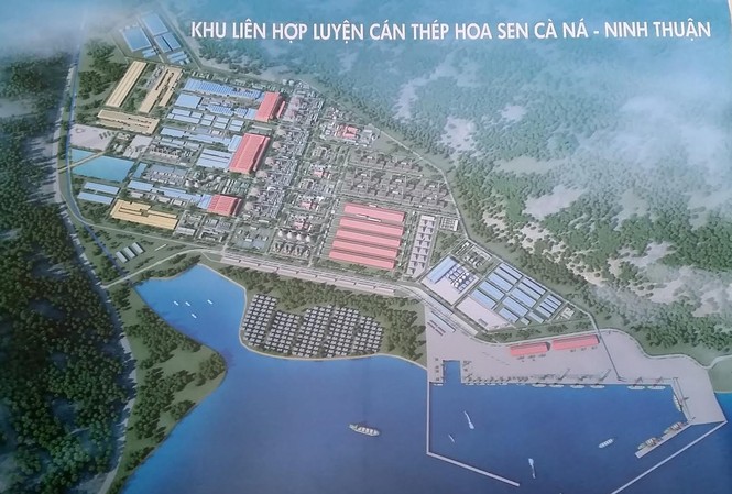 Bổ sung quy hoạch siêu dự án thép 10 tỷ USD tại Ninh Thuận Mô hình toàn ảnh Khu liên hợp luyện cán cán thép Hoa Sen Cà Ná – Ninh Thuận.