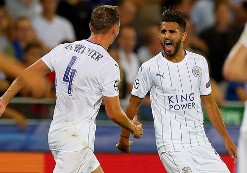 Leicester thắng đậm trận đầu tiên tại Champions League Mahrez lập cú đúp, giúp Leicester City thắng đậm trận ra quân ở Champions League. Ảnh: Reuters.