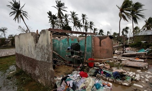 Hai triệu dân Mỹ sơ tán vì bão Một ngôi nhà ở Les Cayes, Haiti, bị bão Matthew phá hủy.