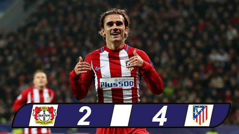 Griezmann lập kỷ lục giúp Atletico đặt một chân vào tứ kết Griezmann lập kỷ lục giúp Atletico đặt một chân vào tứ kết