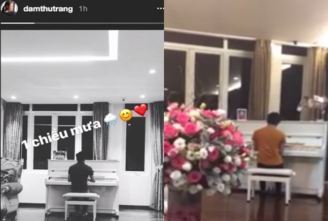 Lần đầu tiên Đàm Thu Trang chia sẻ clip về Cường Đô La Nội thất căn hộ trong clip của Đàm Thu Trang trùng khớp với hình ảnh Cường Đô La quay clip chơi đàn tặng Hồ Ngọc Hà hồi năm 2014.
