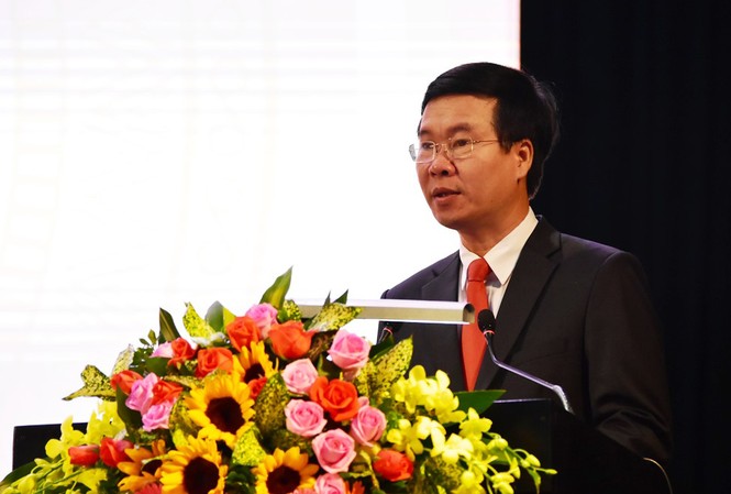 Đồng chí Lê Đức Anh: Người hết lòng phụng sự Tổ quốc, phục vụ nhân dân Đồng chí Võ Văn Thưởng, Trưởng Ban Tuyên giáo Trung ương, phát biểu tại Hội thảo - Ảnh: VGP/Thế Phong.