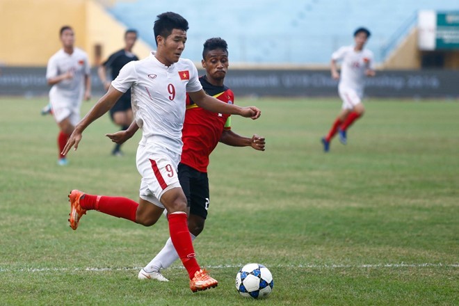 Thắng Timor Leste '4 sao', U19 Việt Nam giành HCĐ U19 Việt nam thắng 4-0 trong một thế trận lấn lướt hoàn toàn trước U19 Đông Timor. Ảnh: Zing