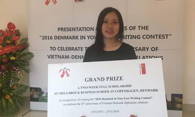Nữ sinh lớp 9 chiến thắng tại cuộc thi “Đan Mạch trong mắt em” Nữ sinh lớp 9 Phạm Tâm Đan đã giành giải cao nhất của cuộc thi.