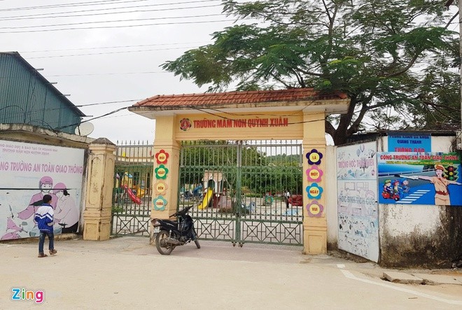Bản tin 8H: Trường mầm non tính lãi người dân đóng tiền xây dựng chậm Trường mầm non Quỳnh Xuân. Ảnh: P. Hòa/Zing