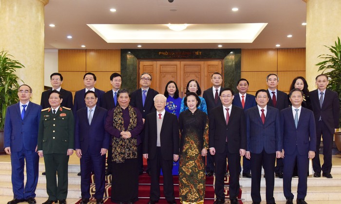 Tổng Bí thư Nguyễn Phú Trọng và các lãnh đạo, nguyên lãnh đạo Đảng và Nhà nước