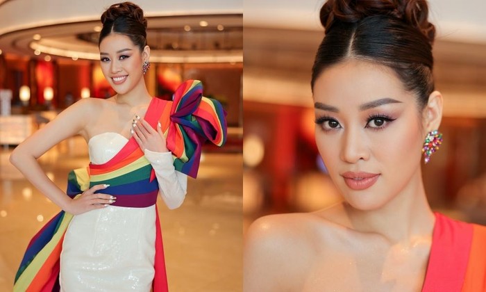 Hoa hậu Khánh Vân diện trang phục cảm hứng từ cờ lục sắc, ủng hộ cộng đồng LGBTQI