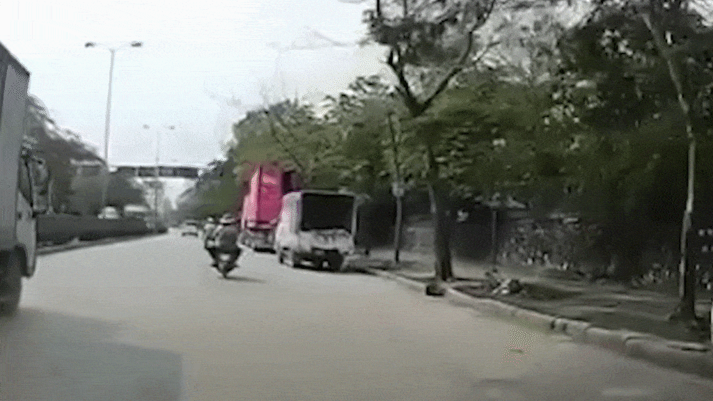 Cây khô bật gốc trúng người đi đường