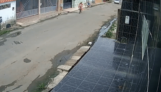 Bé gái lái xe đạp băng qua đường thiếu quan sát suýt bị ô tô đâm