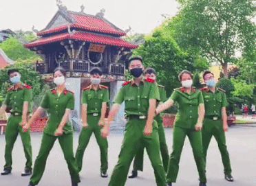 The beautiful and regular dance of the students of the People's Police Academy