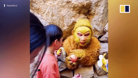 Clip ‘Tôn Ngộ Không’ bị đày dưới chân núi chờ du khách cho ăn gây ‘sốt’
