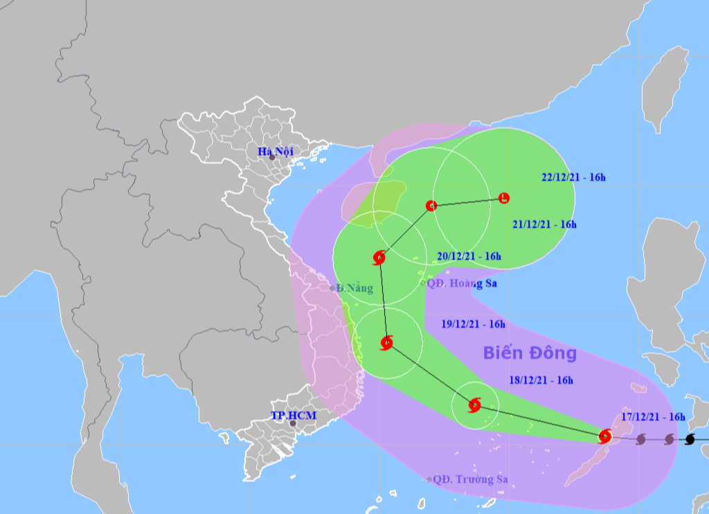 Siêu bão Rai vào Biển Đông trở thành cơn bão số 9, cường độ rất mạnh