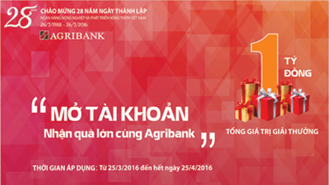 Mở tài khoản – Nhận quà lớn cùng Agribank Mở tài khoản – Nhận quà lớn cùng Agribank