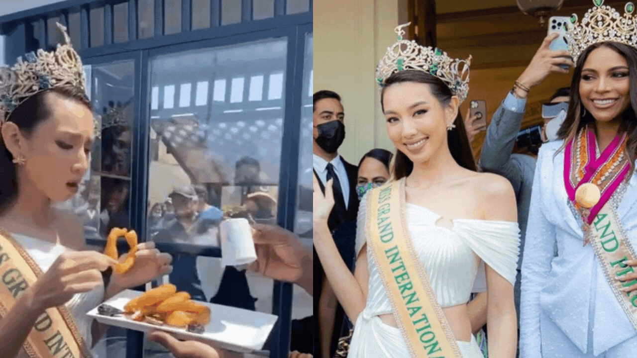 Biểu cảm đối lập khi trao vương miện và nếm thử đồ ăn đường phố của Thùy Tiên tại Peru