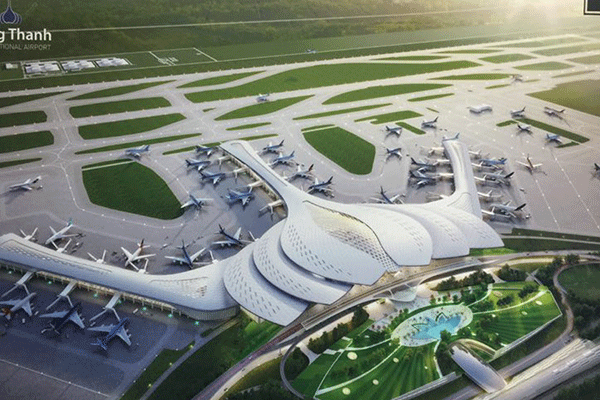 Mô hình thiết kế sân bay Long Thành theo hình hoa sen cách điệu.