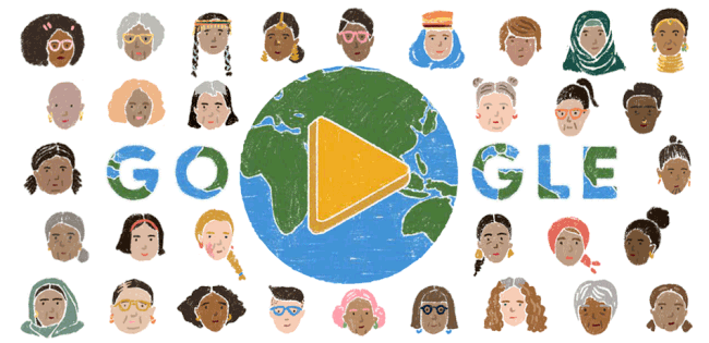 Google Doodle tôn vinh ngày 8/3 bằng loạt tranh khắc họa nữ giới trên toàn cầu