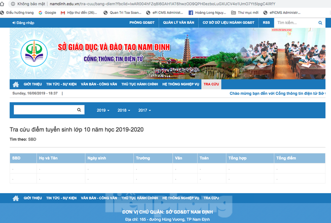 Nam Định công bố điểm thi vào lớp 10 công lập Từ 18 giờ ngày 16/6, tỉnh Nam Đinh công bố điểm thi vào lớp 10 công lập - Ảnh: Hoàng Long