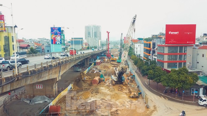 Cận cảnh đại công trường cầu Vĩnh Tuy 2 'nghìn tỷ' vượt sông Hồng - ảnh 3