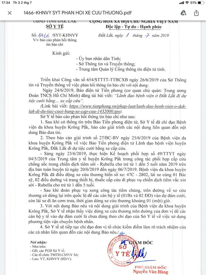 Tân giám đốc Sở Y tế nhận sai vụ xe cứu thương chở cán bộ dự tiệc cưới - ảnh 4