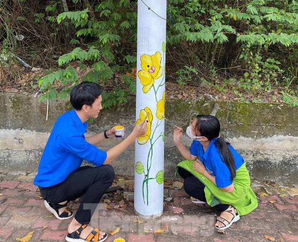 Cột điện 'nở hoa' nhờ bàn tay khéo léo của đoàn viên - ảnh 5