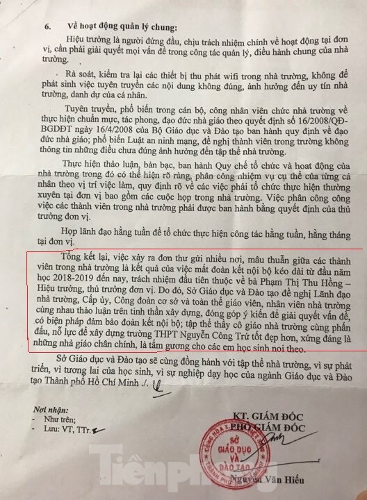 Phê bình lãnh đạo trường THPT Nguyễn Công Trứ vụ giáo viên bị tố sửa điểm học sinh - ảnh 2