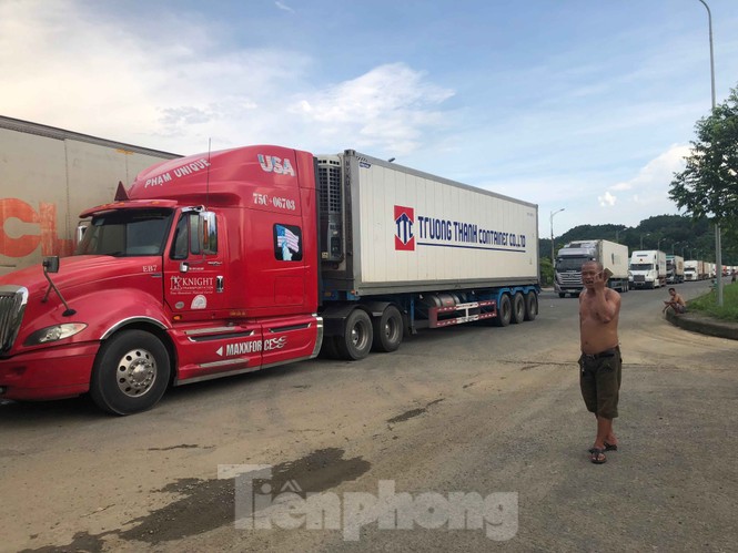 500 xe container thanh long ùn ứ tại cửa khẩu Lào Cai - ảnh 1