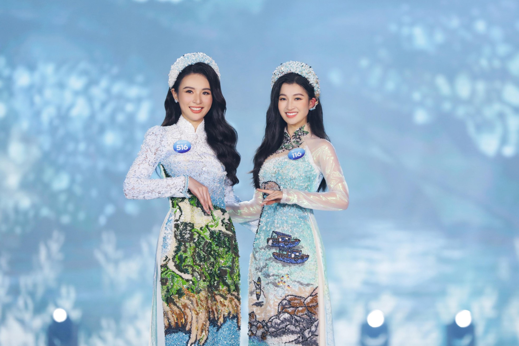 Top 37 Miss World Vietnam 2022 khoe đường cong gợi cảm với áo dài - Ảnh 2.