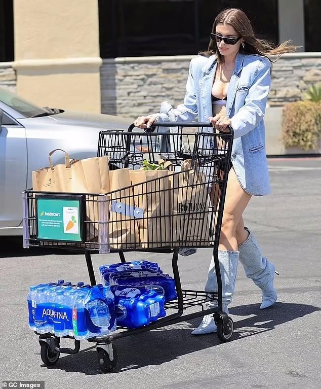 Julia Fox mặc nội y hai mảnh đi siêu thị - Ảnh 2.