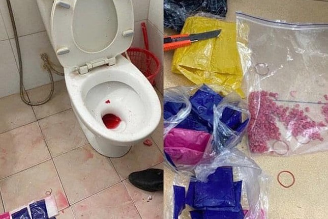 9X phi tang nghìn viên ma túy tổng hợp xuống bồn cầu ảnh 1