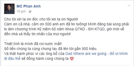 Phan Anh quyên được 2,1 tỷ cho đồng bào lũ lụt miền Trung ảnh 1