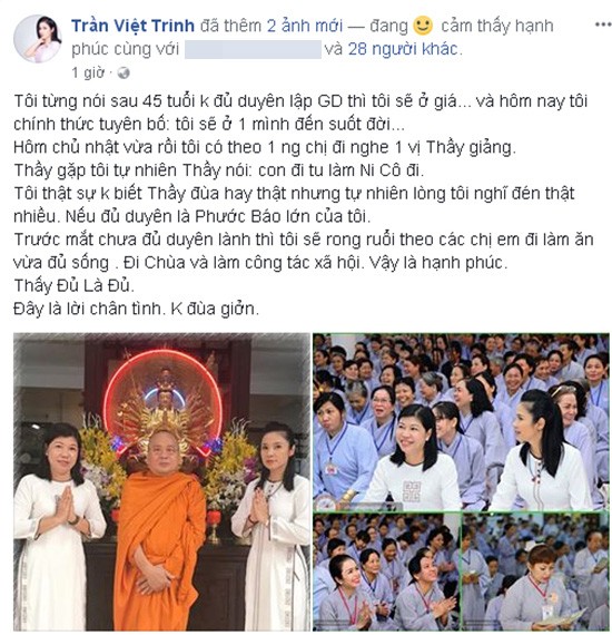 ‘Người đẹp Tây Đô’ Việt Trinh tuyên bố ở giá hết đời gây 'sốc' ảnh 1