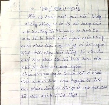 Bé trai 3 tháng tuổi bị bỏ rơi cùng lá thư cầu cứu ảnh 1