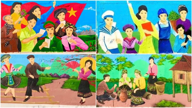 Biến bức tường cũ kỹ bên bìa rừng thành tác phẩm sắc màu cổ động bầu cử ảnh 3