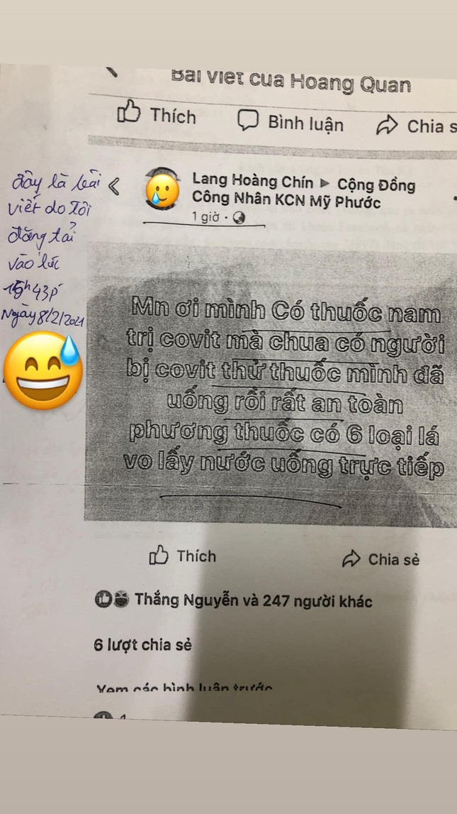 Triệu tập nam thanh niên đăng tin sai sự thật có thuốc trị COVID-19 ảnh 1