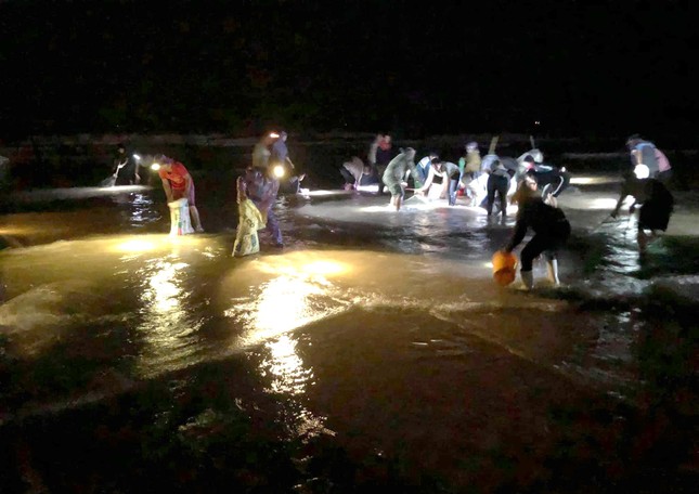 Hàng trăm người mang đèn pin đi vớt 'lộc trời' sau bão số 8 ảnh 2