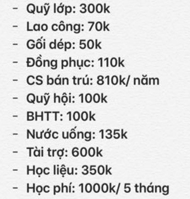 Phê bình nhà trường thu sai hàng loạt khoản tiền đầu năm học mới ảnh 1