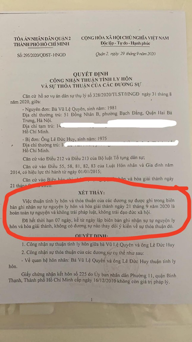 Ca sĩ Lệ Quyên xác nhận đã thuận tình ly hôn ảnh 2